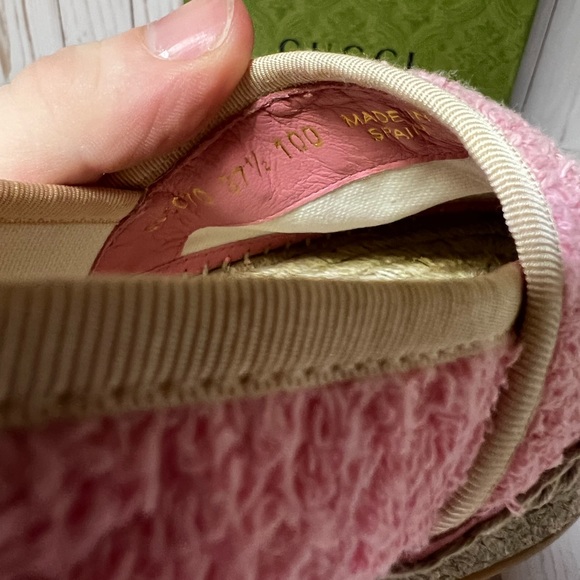 Gucci Pilar GG Espadrille Flat Pink Sz 37.5 / 7.5 - Picture 12 of 13